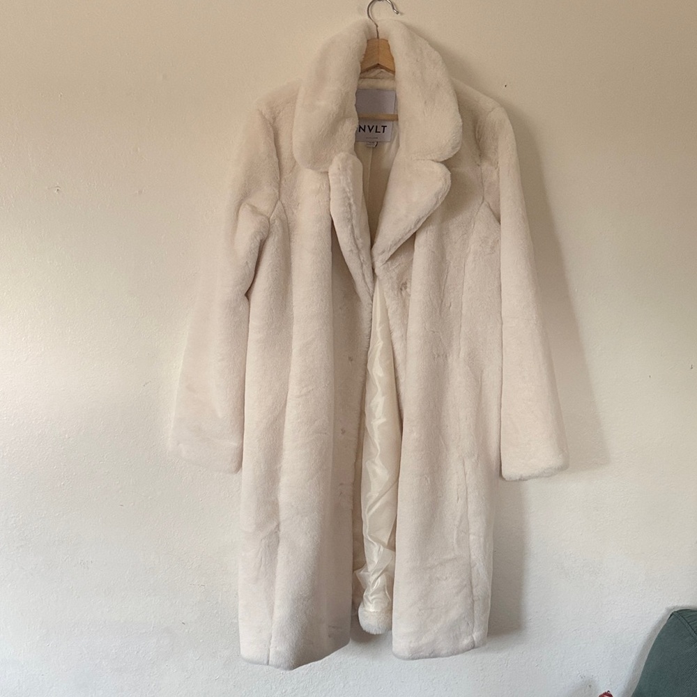 NVLT Ivory Faux Fur Teddy Coat Sz L/XL